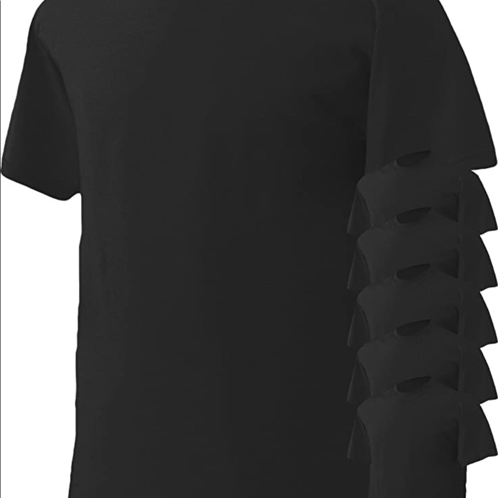 Gildan Men's Heavy Cotton T-Shirt, Black 6 
pack L size 100% cotton